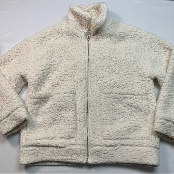 C&C California Full Zip Teddy Coat in White - Picture 1 of 10
